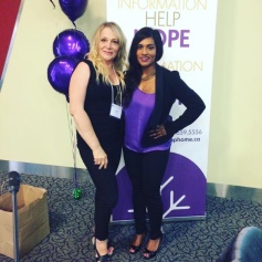 Lymphoma patient and caregiver at Living Well With Lymphoma Education Session Roveena & Gail at he Living Well With Lymphoma Awareness Evening